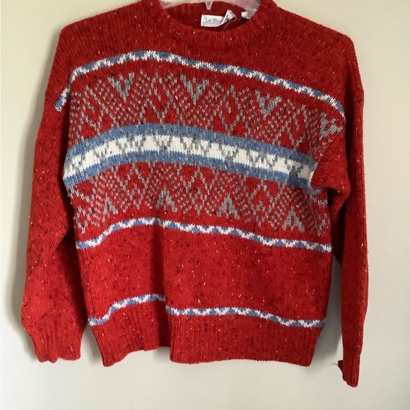 Le Moda VINTAGE Red Sweater size large - Picture 6 of 6